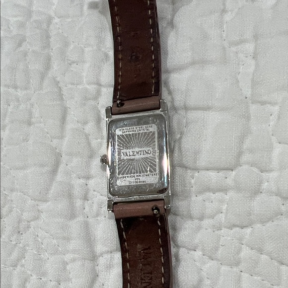 Valentino Brown Leather Watch with Silver Studs